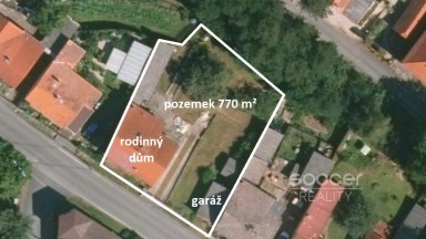 Pronájem domu 4+kk+lodžie (171 m2) + garáž 28 m2, pozemek 770 m2, obec Suchomasty