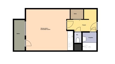 Pronájem krásného bytu 1+kk/B/S, 36 m2, Praha 7 - Holešovice, Tusarova