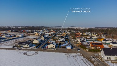 Prodej stavebního pozemku 1200 m² v obci Písková Lhota okres Mladá Boleslav.