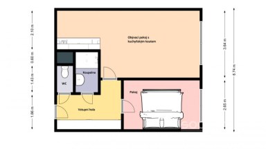 Pronájem bytu 2+KK/S, 51 m2, Praha 4 - Komořany, Za Sídlištěm