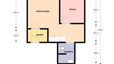 Pronájem bytu 2+kk+ komora, 33 m2, Kostelec nad Labem, ulice T. G. Masaryka