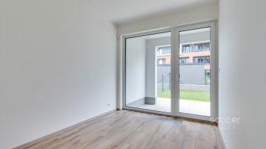 Pronájem bytu 2+kk s terasou a předzahrádkou v rezidenci Tesla Hloubětín. 