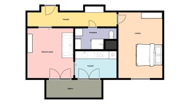 Pronájem krásného bytu 2+1/B, 50 m2, Praha 4 - Braník, Žalmanova.