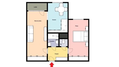 Pronájem bytu 2+1 s lodžií, celkem 60,11 m², Cíglerova 1091/34, Praha 14 – Černý Most