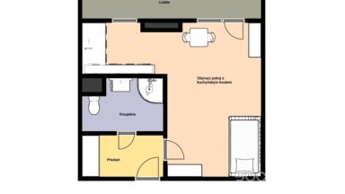 Pronájem bytu 1+kk/B/S, 34 m2, ul. Na Růžovém poli, Kladno.
