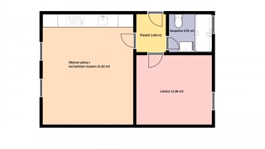 Příjemný byt 2+kk s parkováním, Kosmonosy, 1 km od Mladé Boleslavi.