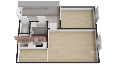 Pronájem bytu 2+kk, 43 m2, ulice Hrubého, Praha 8 - Kobylisy. 