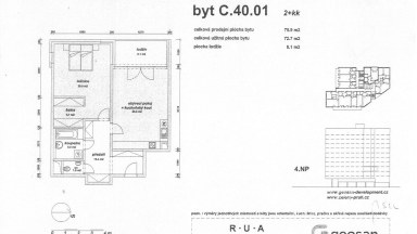 Pronájem bytu 2+kk/B/G v Praze 4 - Krč, ulice Panuškova.