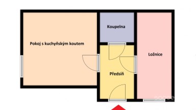Pronájem bytu 2+kk, 38 m2, ul. Třístoličná, Praha 5 – Smíchov.