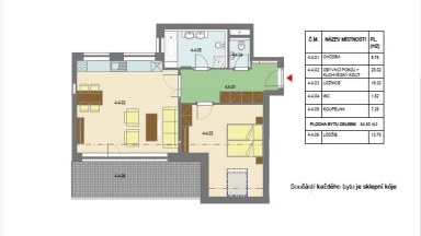 Pronájem bytu 2+kk s velkou lodžií – Projekt ZLATÝ KOPEC, Praha – Přezletice.