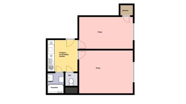 Pronájem bytu 2+k, 45 m2, Praha 3 - Žižkov, ul. Biskupcova.