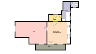 Pronájem krásného bytu 2+KK/B, 50 m2, Praha 4 - Podolí, Pravá
