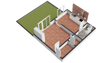 Pronájem bytu 1+1 s předzahrádkou, 37 m2, ul. Dandova, Praha 20 – H. Počernice.