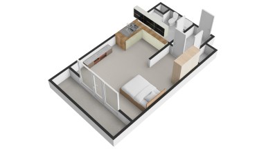 Pronájem bytu 1+kk 38 m2/PS/S, ul. Randova, Praha 5 - Smíchov.