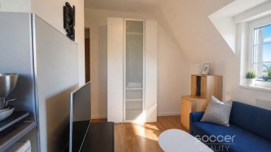 Pronájem bytu 1+kk, 20 m2, Praha 4 - Podolí, ul. Pravá.