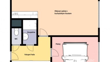 Prodej bytu 2+kk, 43 m2, Praha 10 - Horní Měcholupy, Nad přehradou