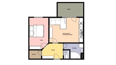 Pronájem bytu 2+kk/B, 45 m2 + balkon 7 m2, ulice V Honech, Klecany. 