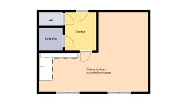 Prodej bytu 1+kk, 39,3 m² s garážovým stáním a sklepem, Praha 9 – Letňany, ul. Třinecká.