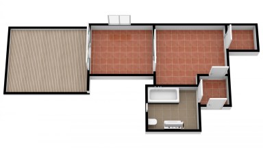 Pronájem pěkného bytu 2+kk+terasa, 67 m2 v centru Neveklova, okres Benešov.