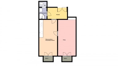 Pronájem bytu 2+kk, 42,7 m2, ulice Široká, Praha 1 - Staré Město.